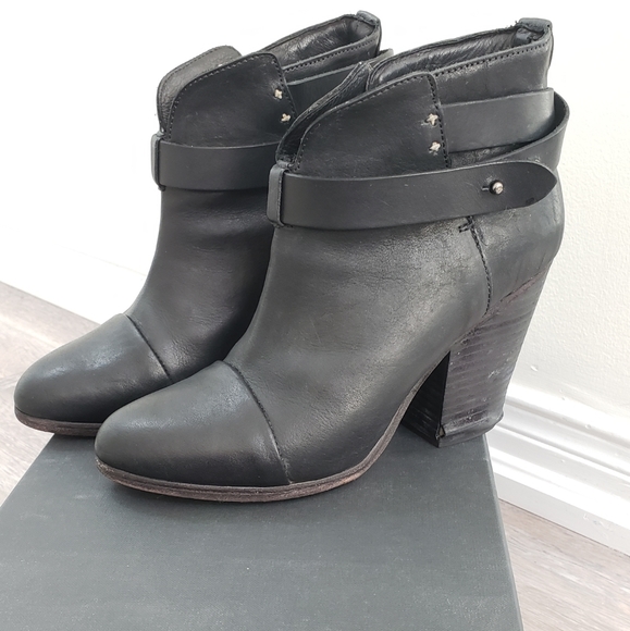 100% Authentic Rag & Bone Harrow booties black leather sz 38.5 - Picture 4 of 13